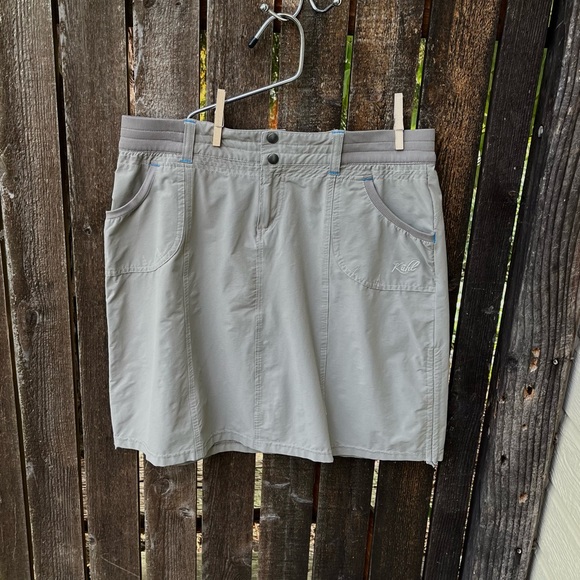 Kühl Durango Cinch Skirt In Taupe Sz 12 - Picture 9 of 13
